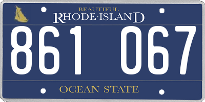 RI license plate 861067