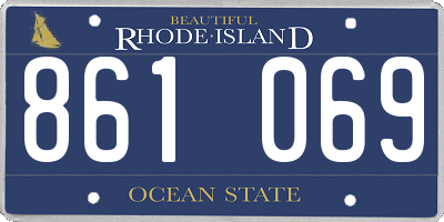RI license plate 861069