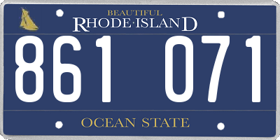 RI license plate 861071