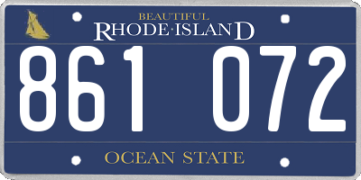 RI license plate 861072