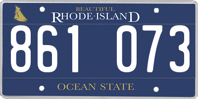 RI license plate 861073