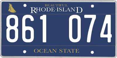 RI license plate 861074
