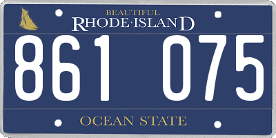 RI license plate 861075