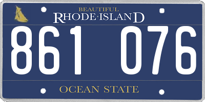 RI license plate 861076