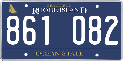 RI license plate 861082