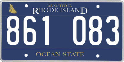 RI license plate 861083