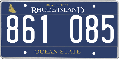 RI license plate 861085