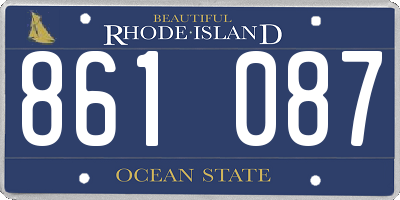 RI license plate 861087
