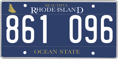 RI license plate 861096