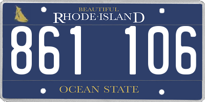 RI license plate 861106