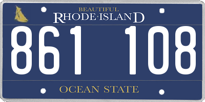 RI license plate 861108