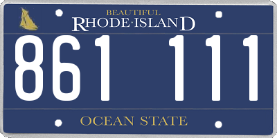 RI license plate 861111