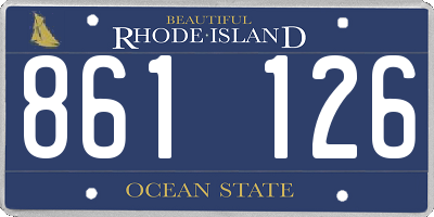 RI license plate 861126