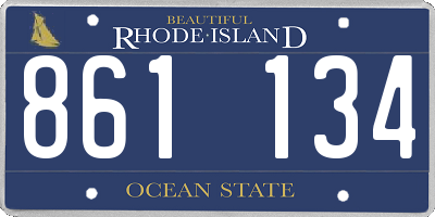 RI license plate 861134