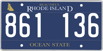RI license plate 861136