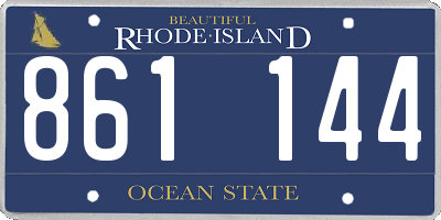 RI license plate 861144