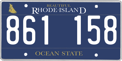 RI license plate 861158