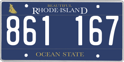 RI license plate 861167
