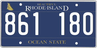 RI license plate 861180