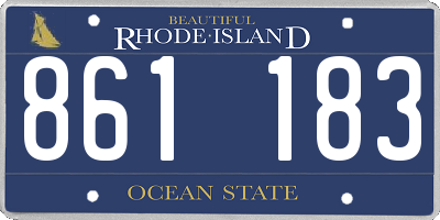 RI license plate 861183