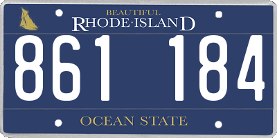 RI license plate 861184