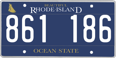 RI license plate 861186