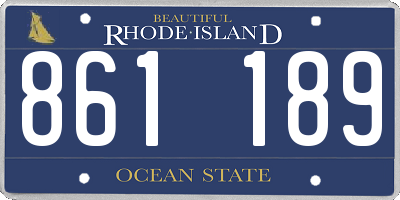 RI license plate 861189