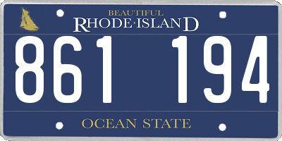 RI license plate 861194