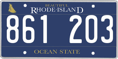RI license plate 861203