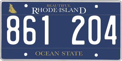 RI license plate 861204