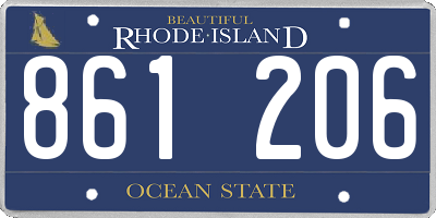 RI license plate 861206