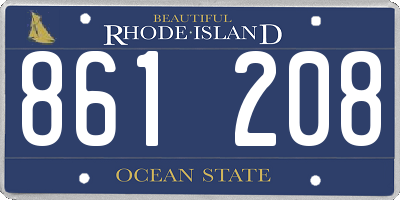 RI license plate 861208