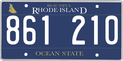 RI license plate 861210