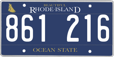 RI license plate 861216