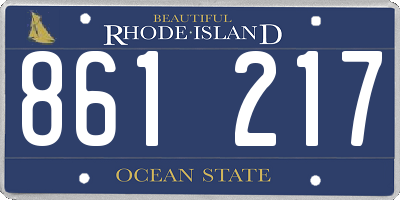 RI license plate 861217