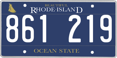 RI license plate 861219