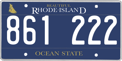 RI license plate 861222