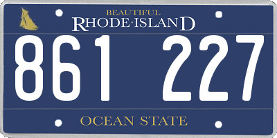 RI license plate 861227