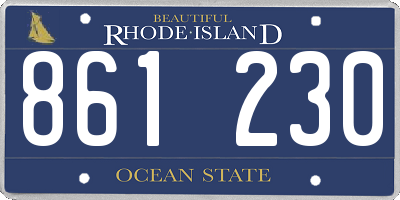 RI license plate 861230