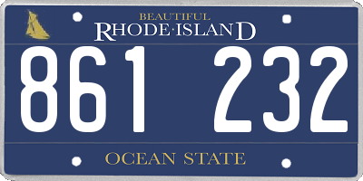 RI license plate 861232