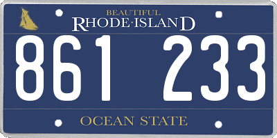RI license plate 861233