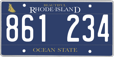 RI license plate 861234