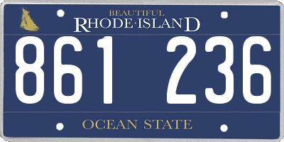 RI license plate 861236