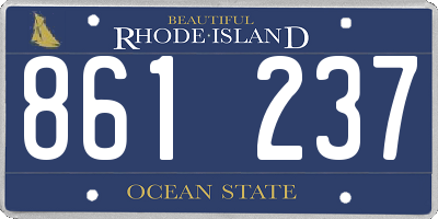 RI license plate 861237