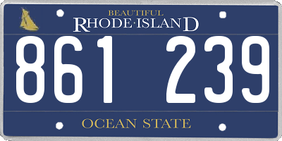 RI license plate 861239