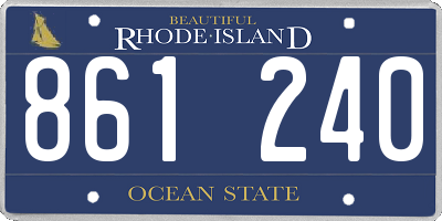 RI license plate 861240