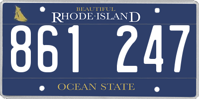 RI license plate 861247