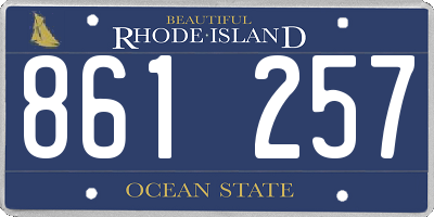RI license plate 861257