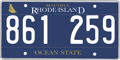 RI license plate 861259