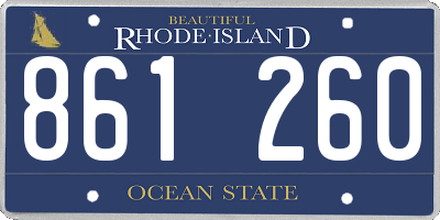 RI license plate 861260